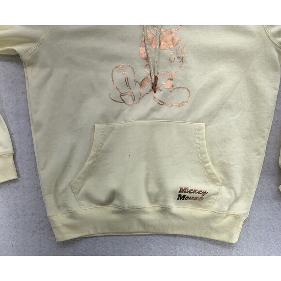 Disney Mickey Mouse Girls Graphic Pullover Hoodie Large 11-13 Ivory Sweatshirt - Picture 5 of 15